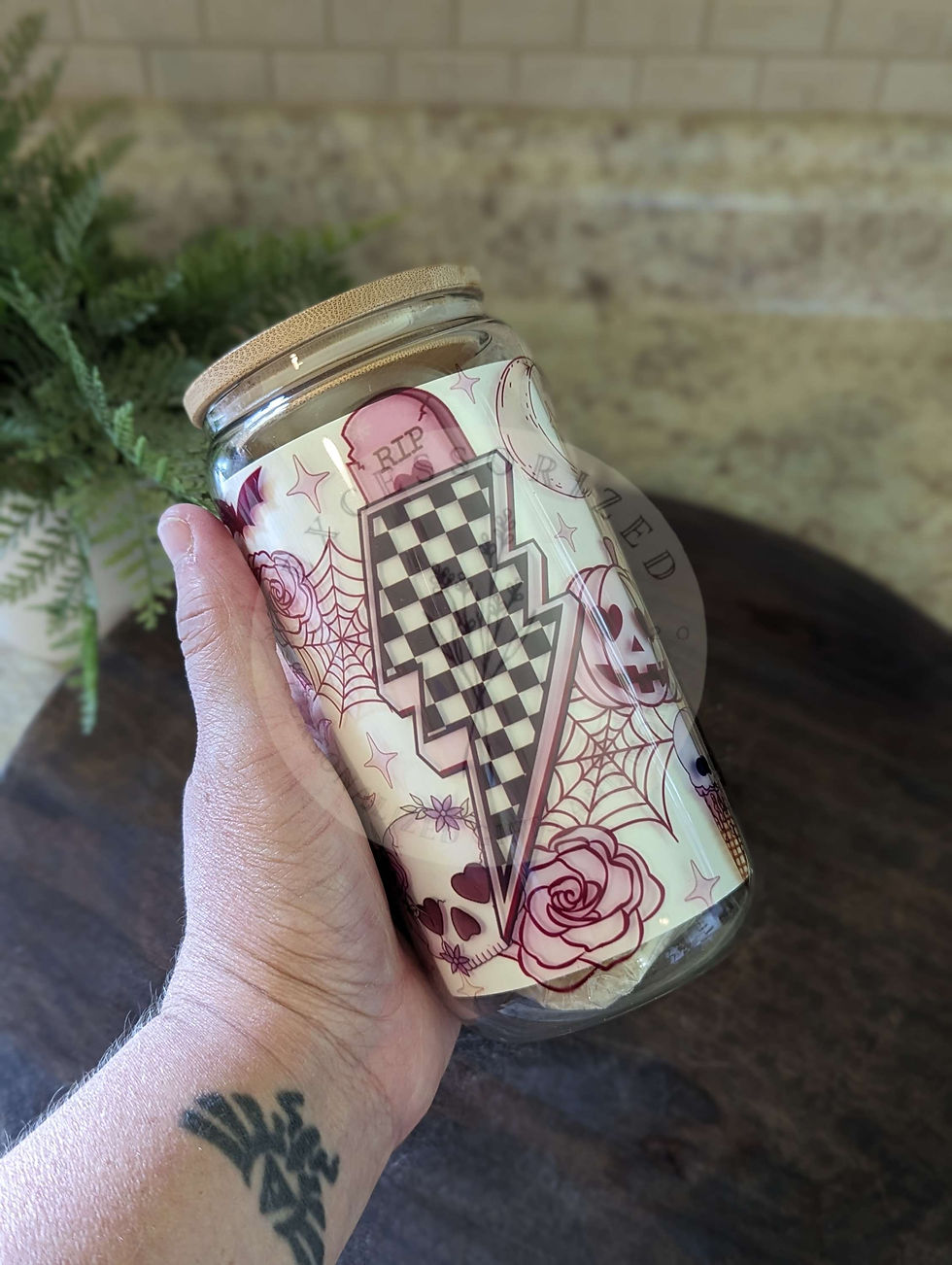 Thumbnail: Retro Pastel Spooky Glass Can