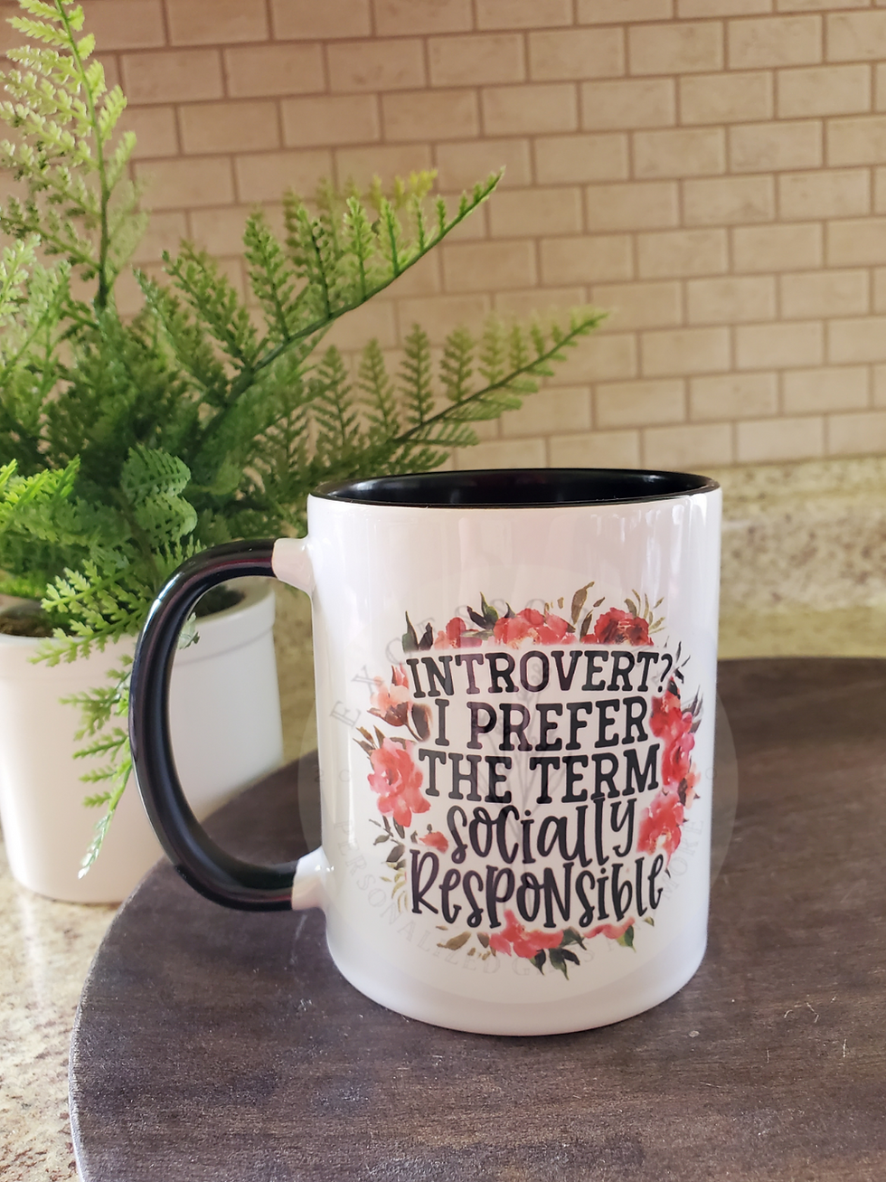 Thumbnail: Introvert Two Tone Black 11 oz Mug
