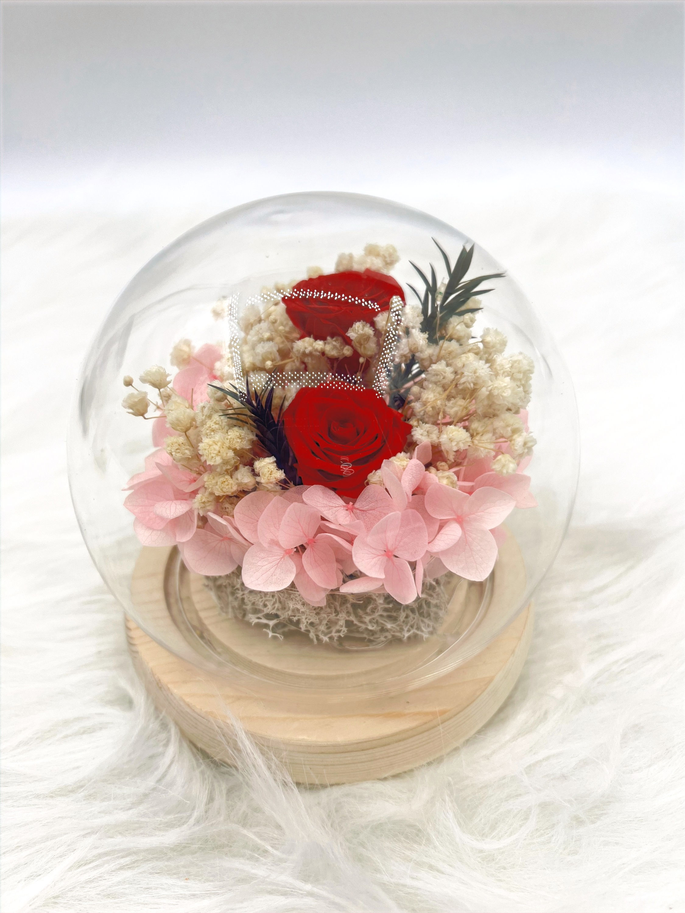 IMS06-日本進口保鮮玫瑰連玻璃罩擺設