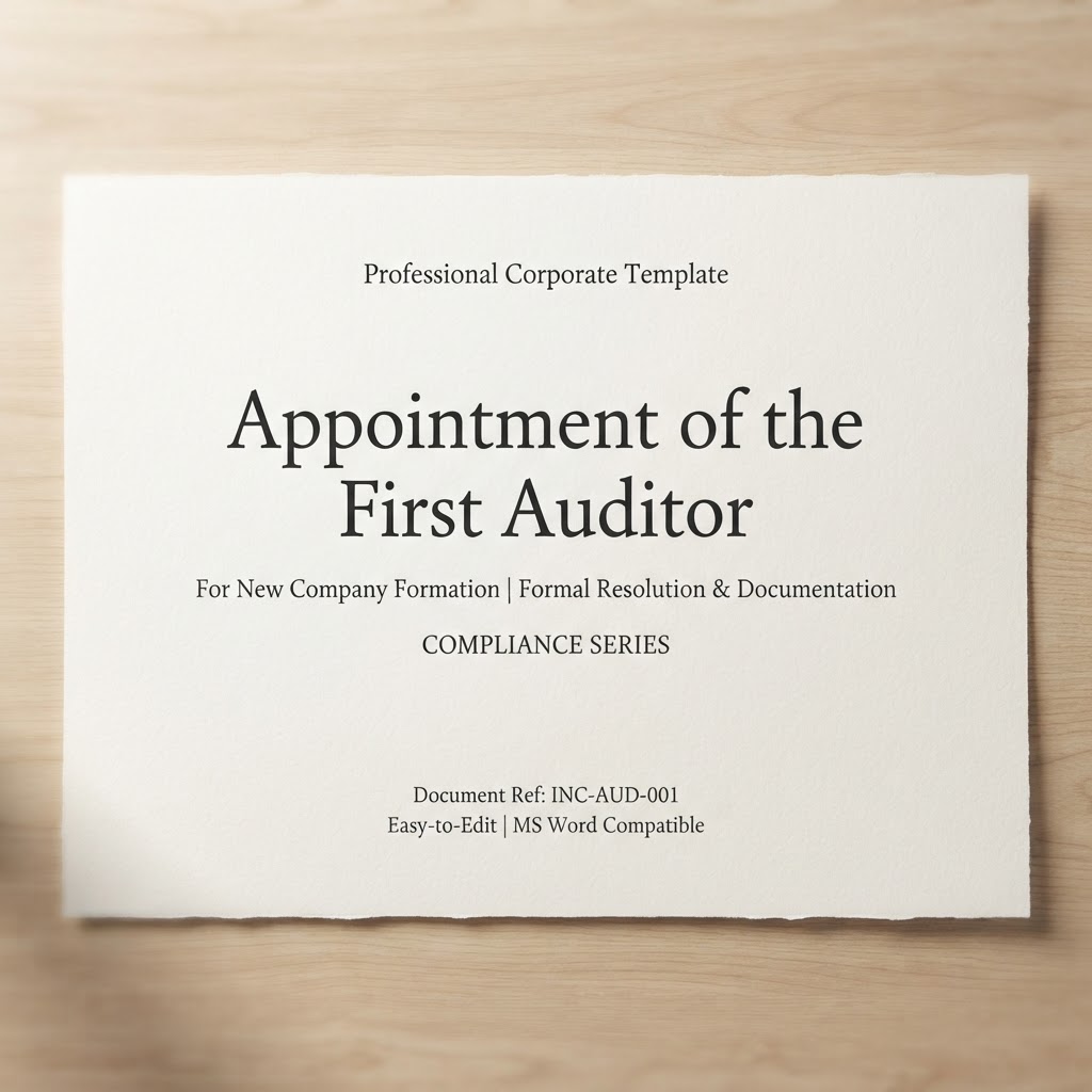 Appointment of the First Auditor