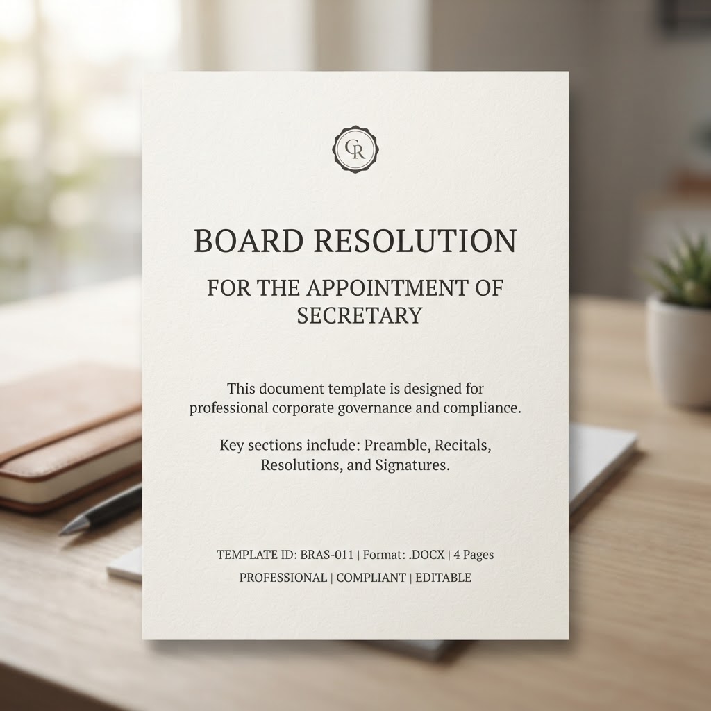 Board Resolution - Appointment of Secretary