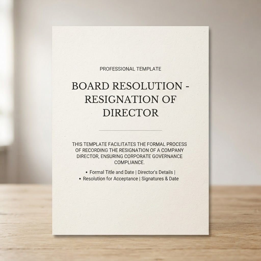 Board Resolution - Resignation of Director