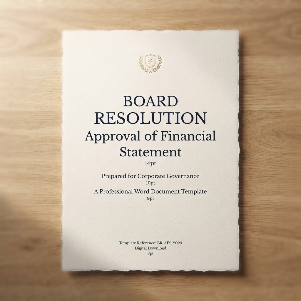 Board Resolution - Approval of Financial Statement