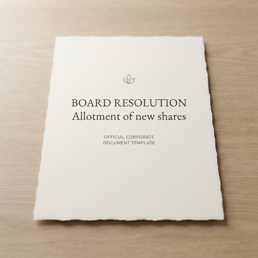 Board Resolution - Allotment of new shares