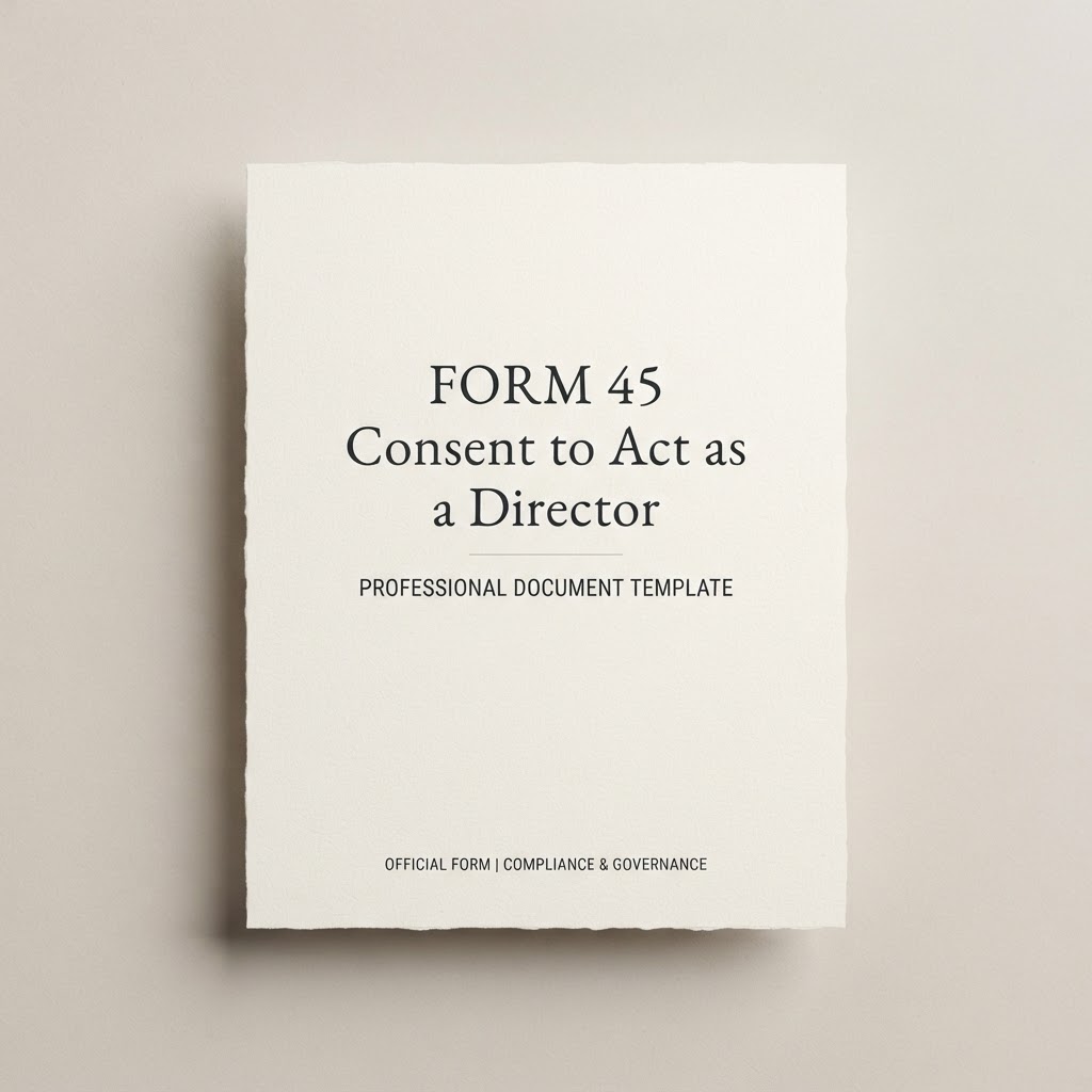 Form 45 - Consent to Act as a Director