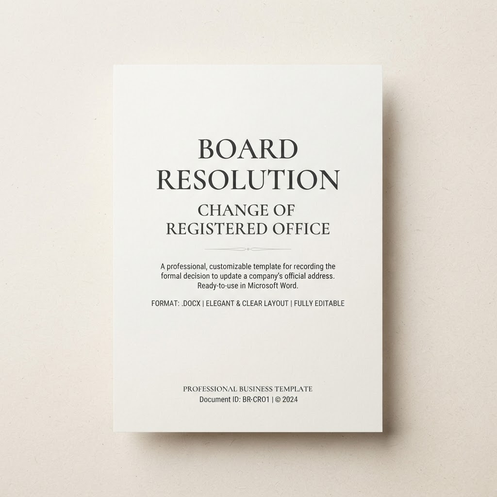 Board Resolution - Change of registered office