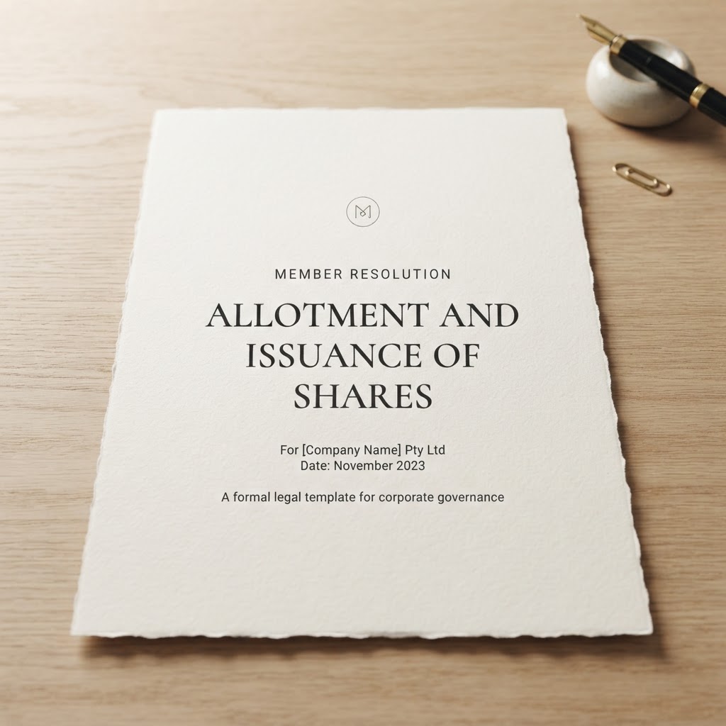 Member Resolution - Allotment and Issuance of Shares