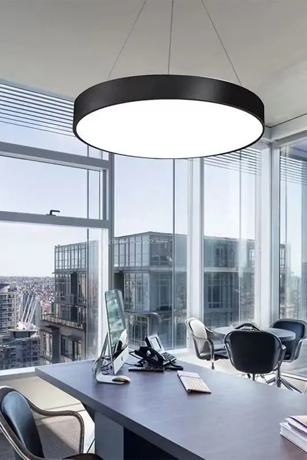 Küçük resim: Modern Yüksek Aydınlatmalı Sarkıt Led Avize, Kumandalı Avize, 3 Renk Aydınlatmal