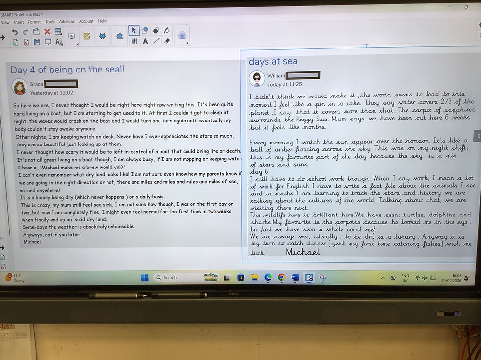 We viewed some of the finished entries in class