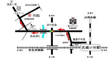 武蔵小杉駅周辺より来院される場合