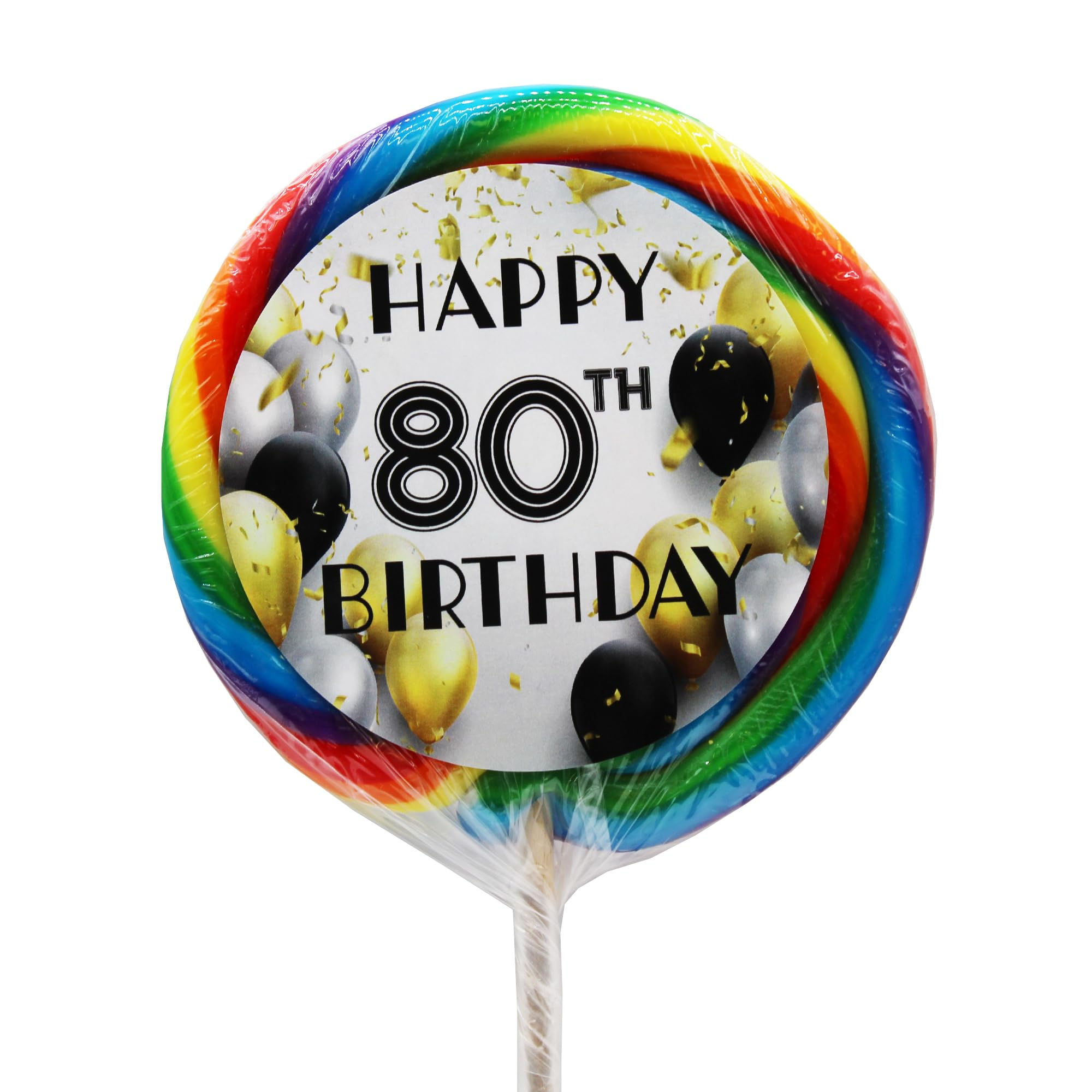 80th Birthday Lollipop 4 Inch - Naturejam Happy Birthday Milestone Candy