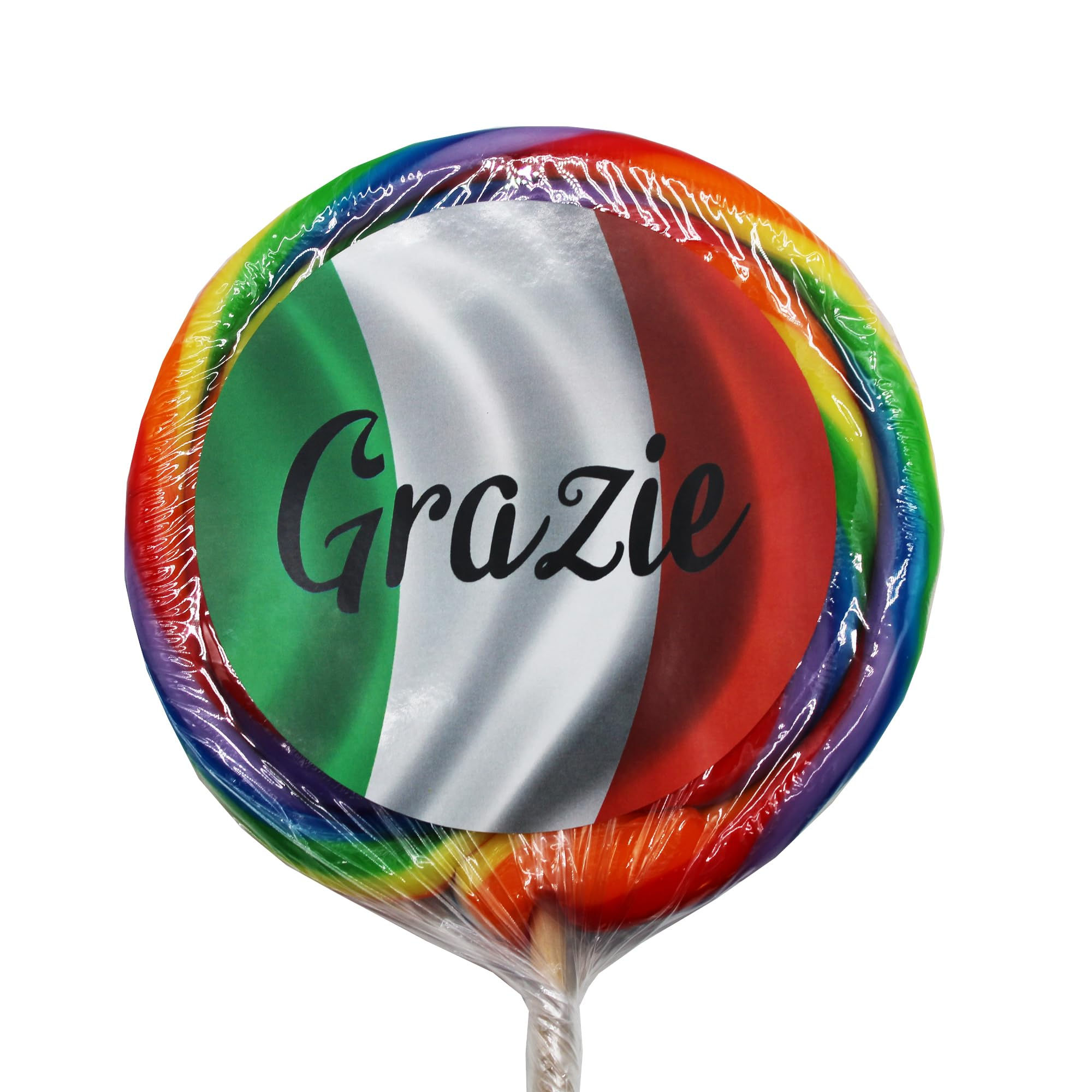 Naturejam Grazie 4 Inch Lollipop – 1 Count Italian Themed Candy for Party Favors