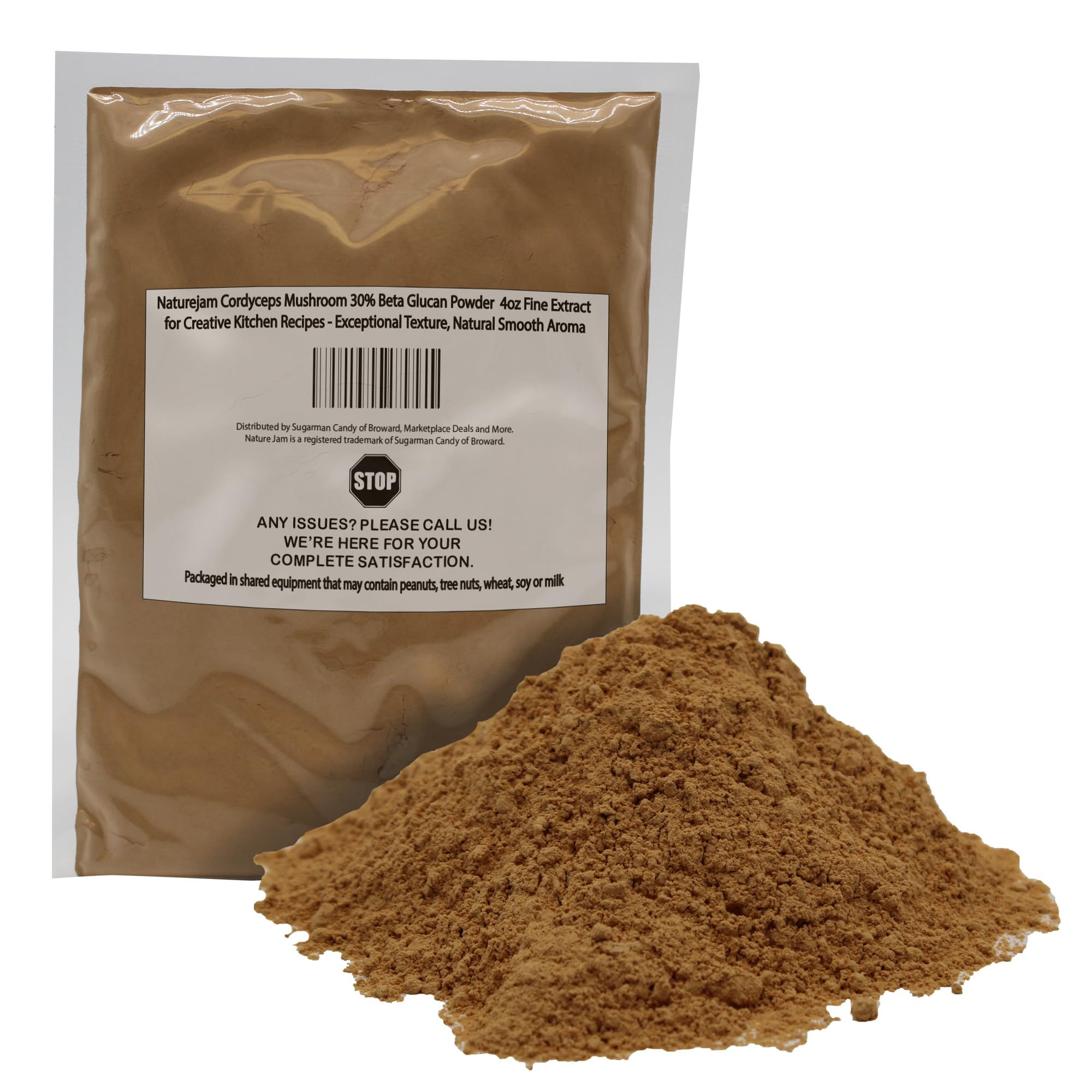 Naturejam Cordyceps Mushroom Powder 4oz - 30% Beta Glucan Extract