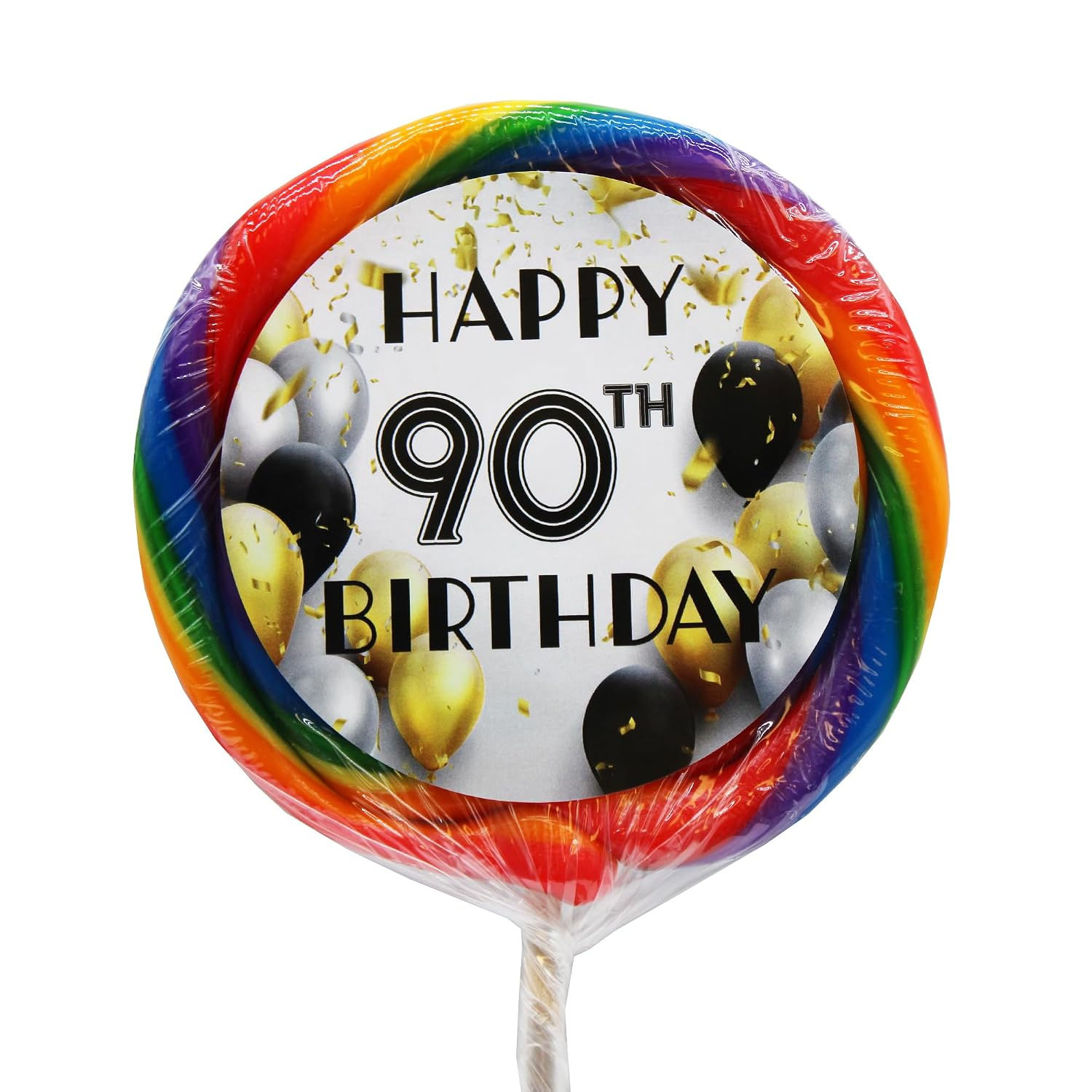 Naturejam 90th Birthday Themed Lollipop 4 Inch - 1 Count Hard Candy