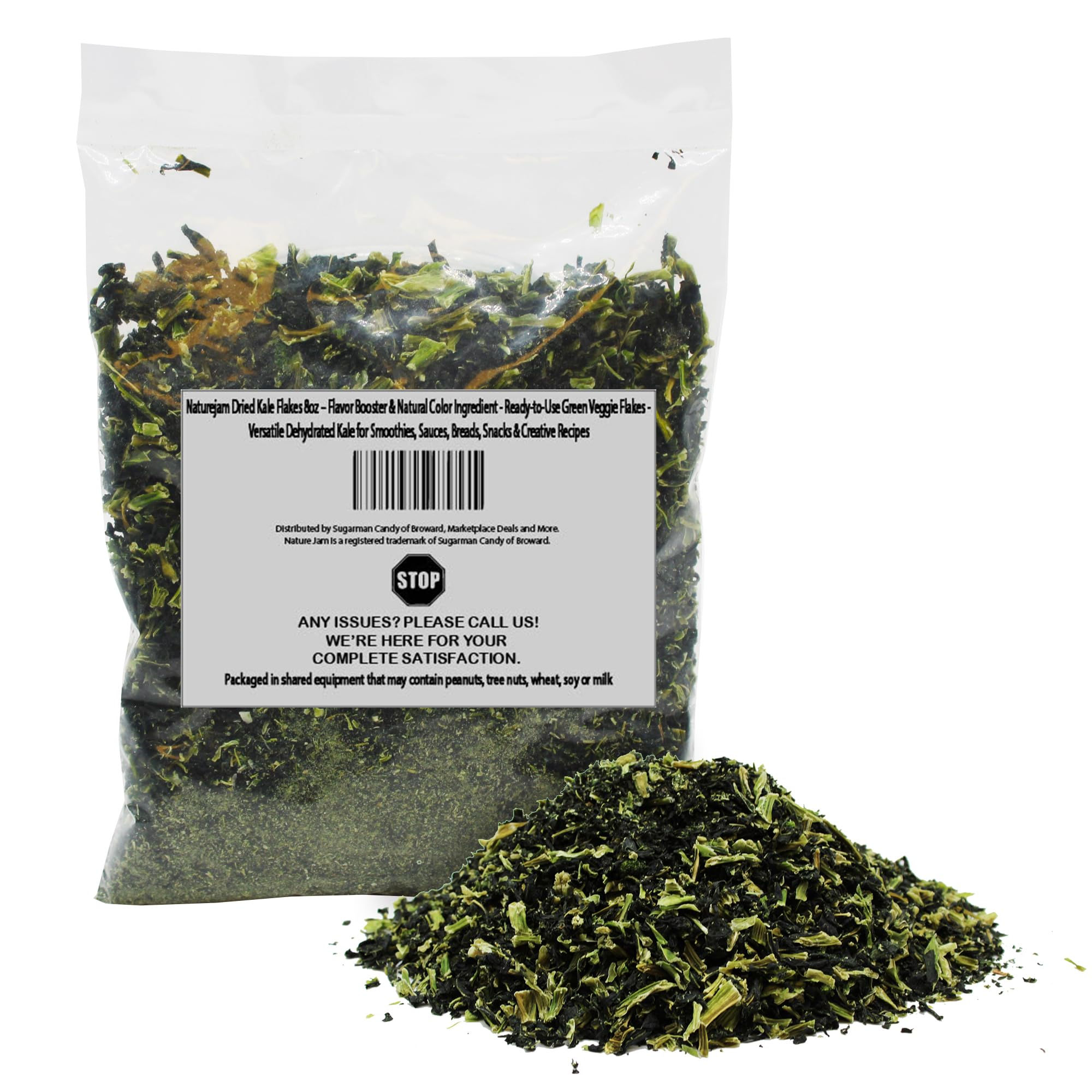 Naturejam Dried Kale Flakes 8oz – Flavor Booster & Natural Color Ingredient