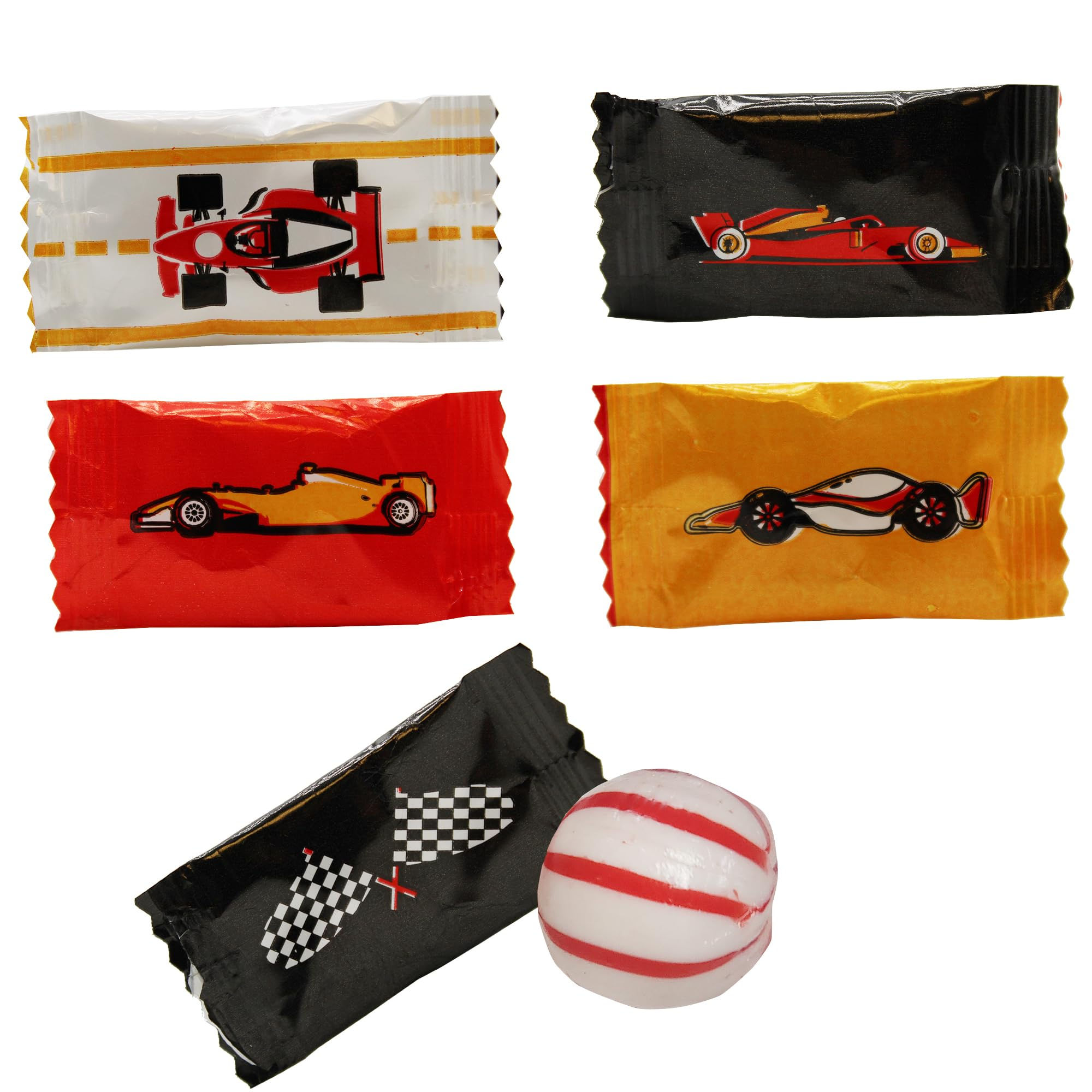Racecar Themed Peppermints 100 Count - Individually Wrapped Party Mints