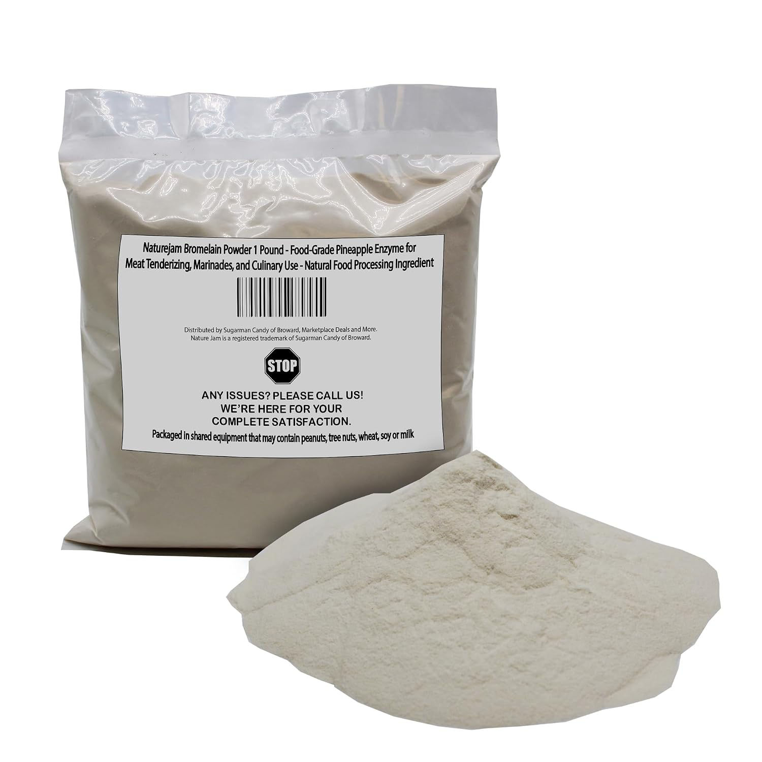 Naturejam Bromelain Powder 1 Pound - Food-Grade Pineapple Enzyme for Meat Tender