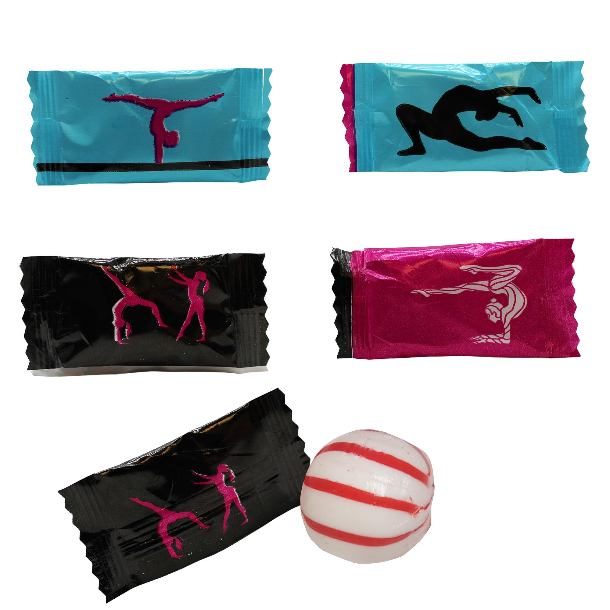 Gymnastics Peppermints 100-Count Pack - Fresh Mint Candies with Gymnast