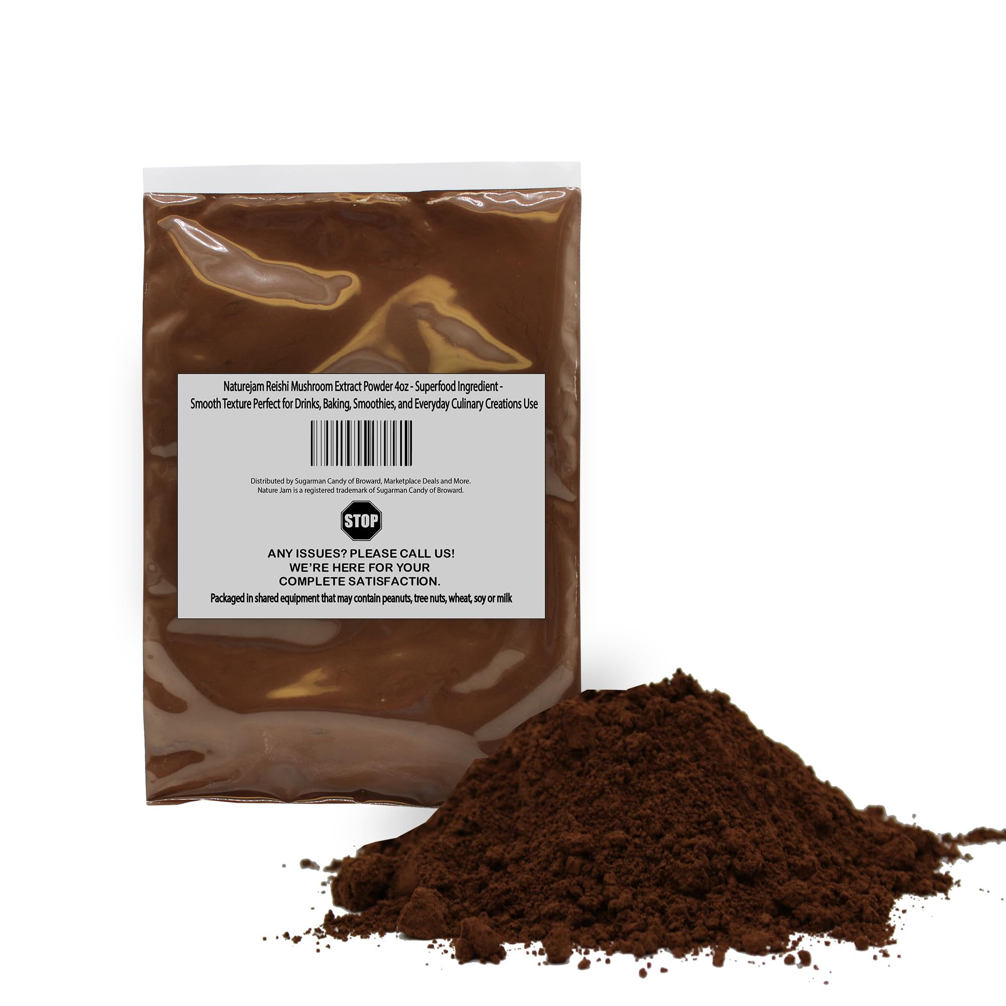 Naturejam Reishi Mushroom Extract Powder 4oz - Superfood Smooth Texture