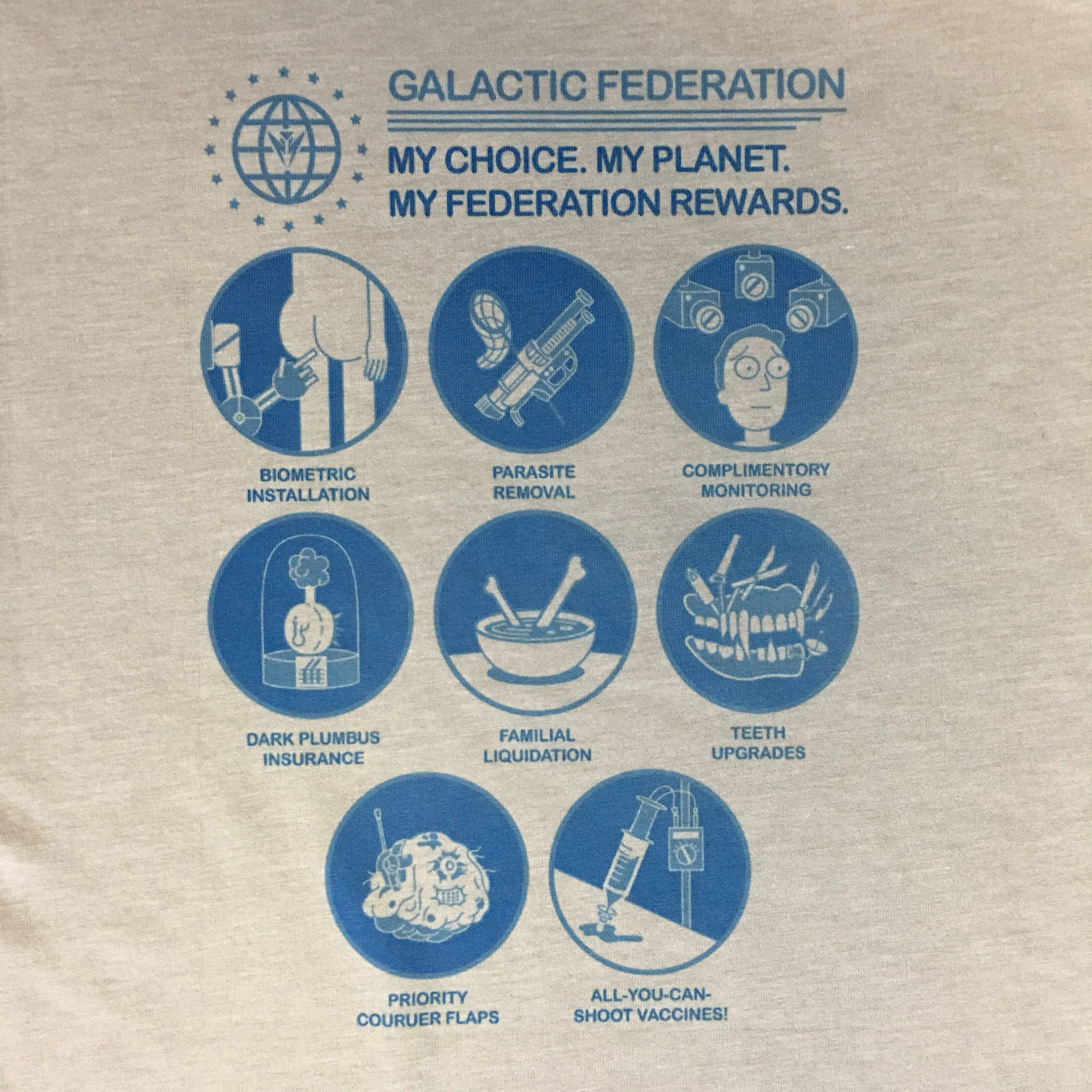 Rick and Morty Earth Galactic Federation Rewards T-Shirt - Funny Prison Tee