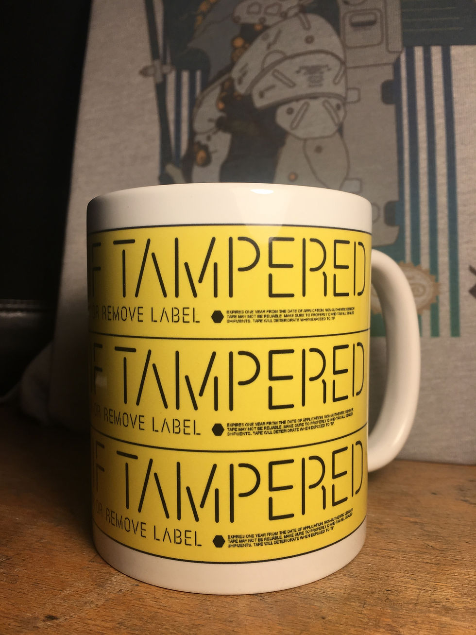 Thumbnail: Death Stranding Void If Tampered Mug - Inspired by Kojima Productions Coffee Cup