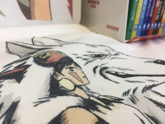 Thumbnail: Princess Mononoke San and Moro Tee - Mononoke Hime もののけ姫 Studio Ghibli T-Shirt