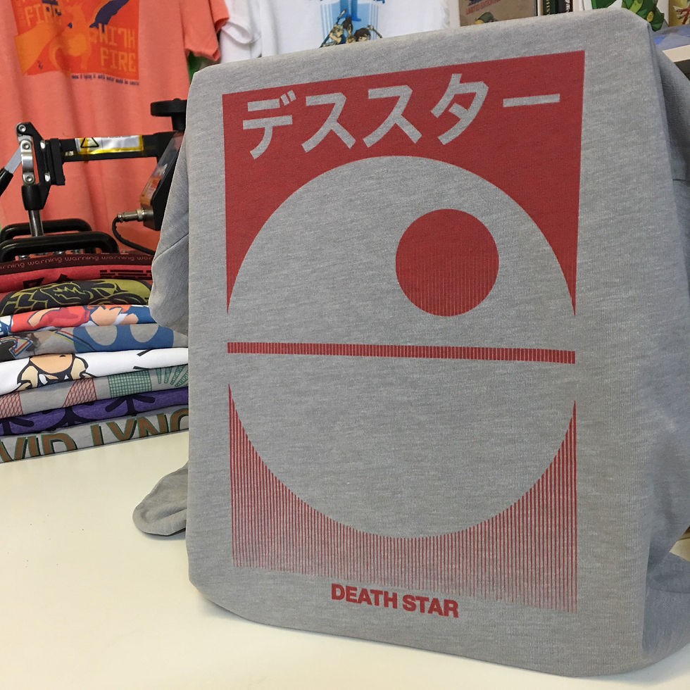 Thumbnail: Star Wars Minimalist Death Star デススター Japnese T-Shirt - Star Wars Propaganda Tee