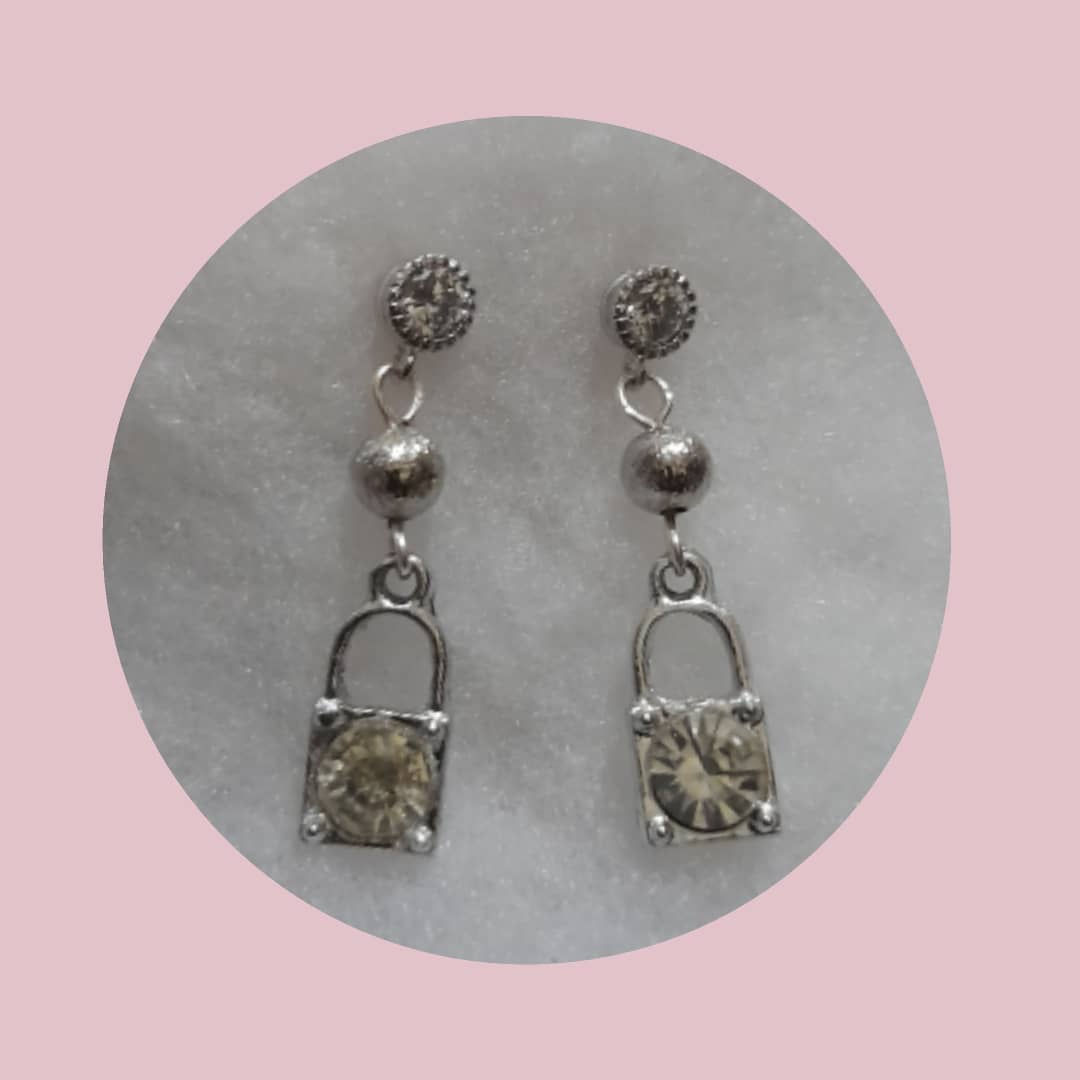 Stone handbag charm earrings