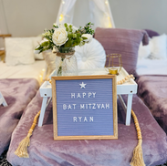 Lavender theme set up for sleepover