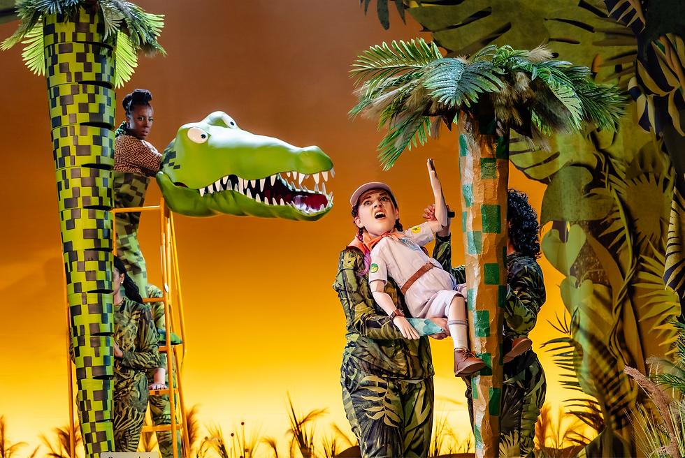 From left: Taya Ming and Alison Arnopp in the National Tour of "The Enormous Crocodile" (Photo by Danny Kaan)