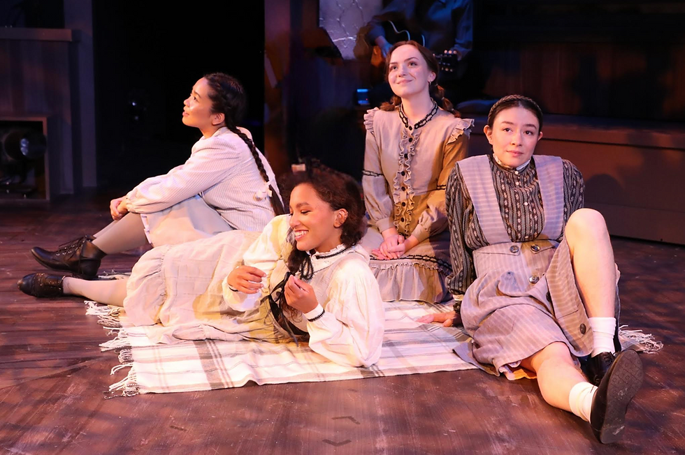 From left: Emma Magbanua, Naya Ramsey-Clarke, Kayley Stallings and Linda Bard in “Spring Awakening” at Chance Theater (Photo by Doug Catiller)
