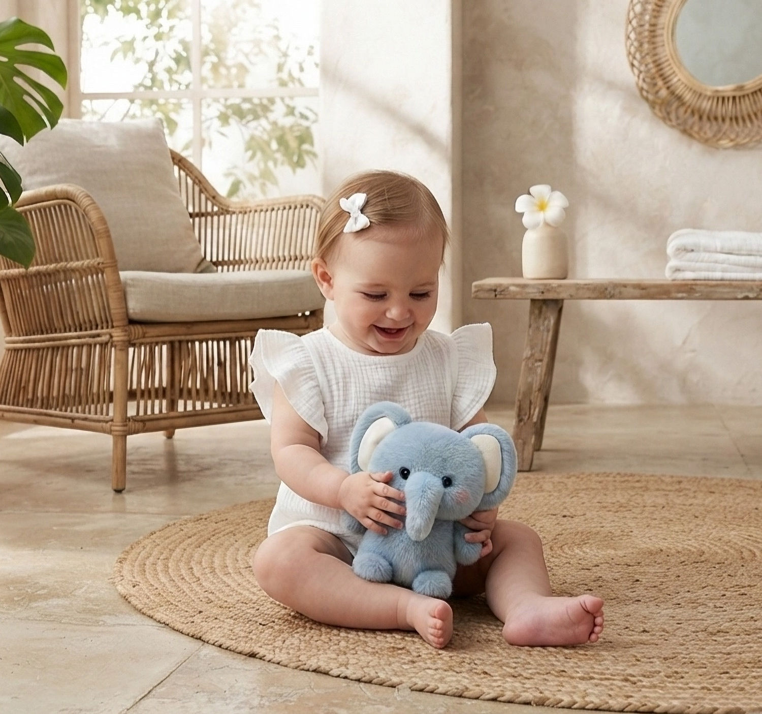 Elefante de Peluche Azul Suave 16 cm | Peluche Adorable para Regalo