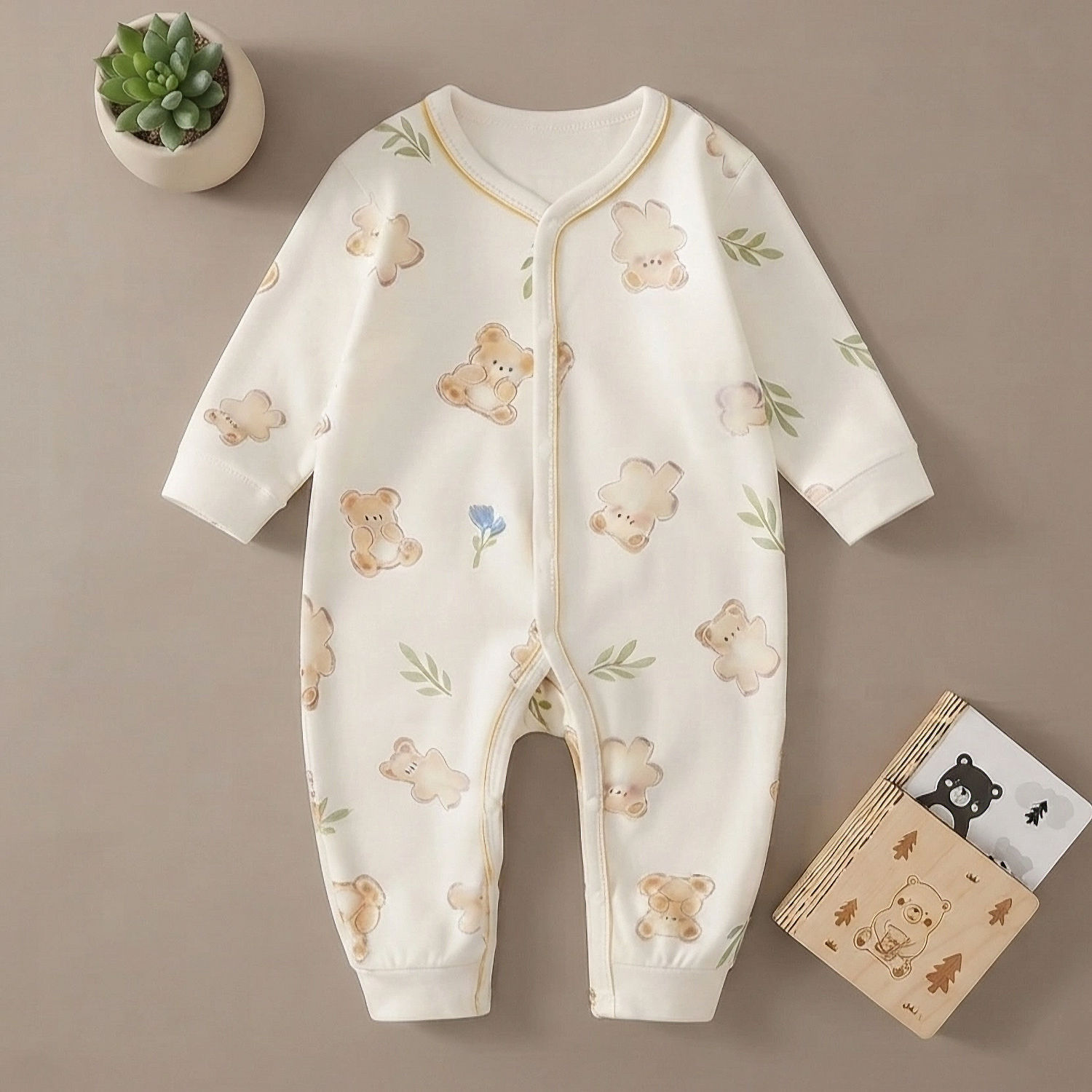 Mameluco para Bebé con Estampado de Ositos | 100% Algodón, Sin Pies