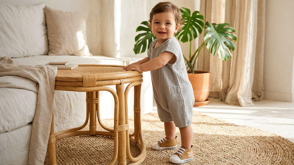 bebe usando zapatos
