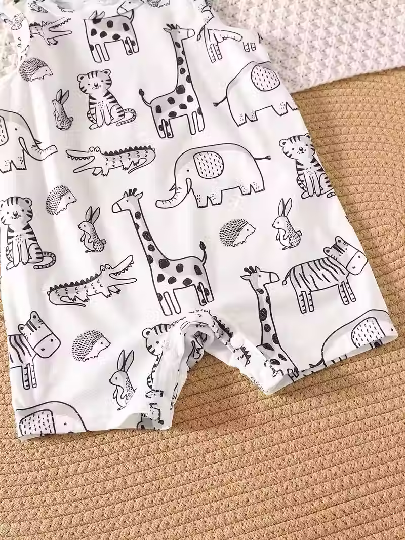 Miniatura: Mameluco para Bebé Niño 100% Algodón Sin Mangas – Suave, Cómodo y Fresco para Di