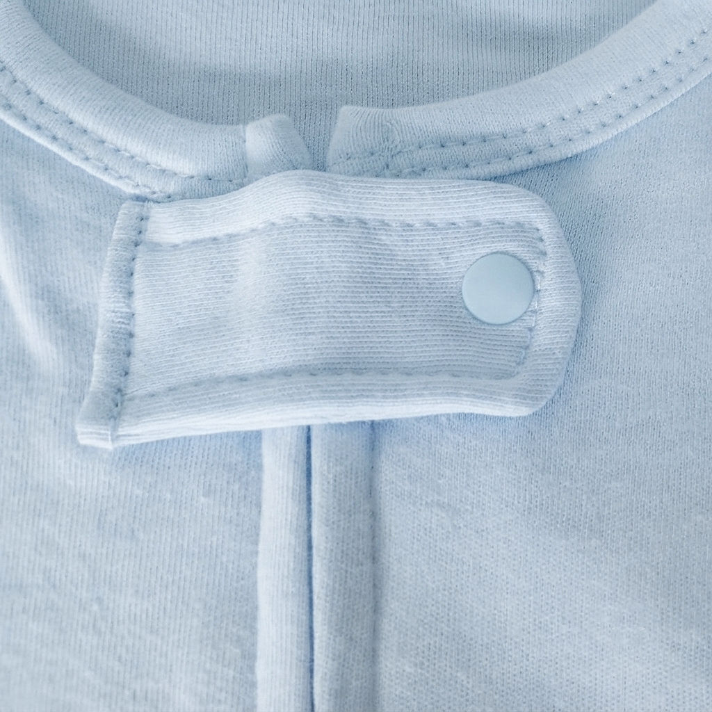 Mameluco Pijama con Pies 100% Algodón Color Azul Cielo para Bebé | Unisex