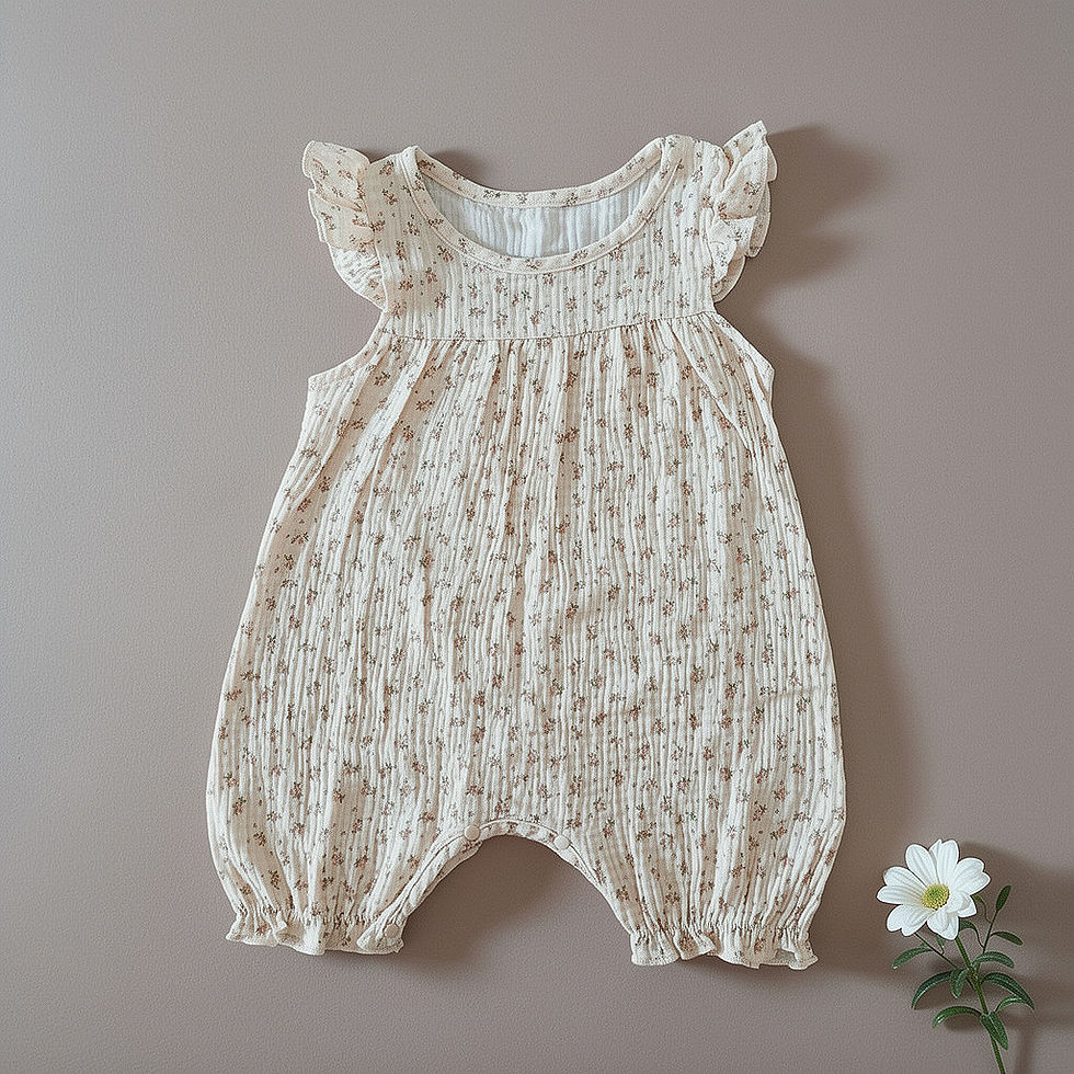Miniatura: Romper para Bebé Niña de Algodón Suave y Transpirable – Estampado Floral Vintage