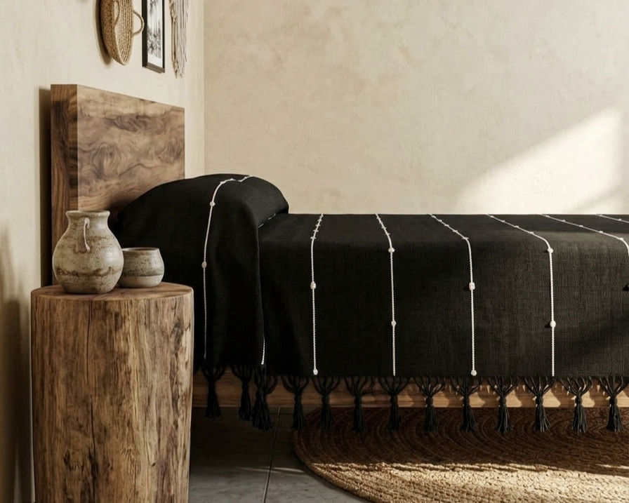 decorar la recámara con una colcha mexicana