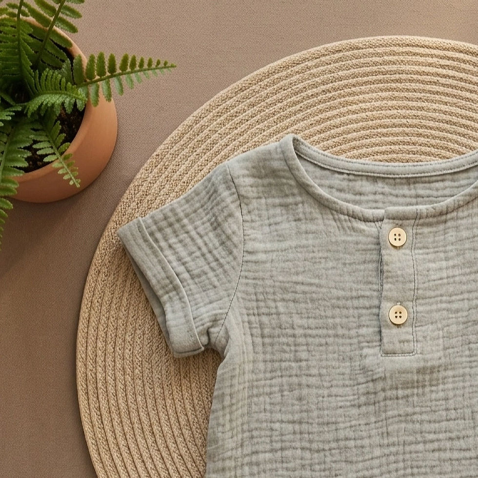 Thumbnail: Camisa para Bebé Niño de Algodón 100% Gasa Gris