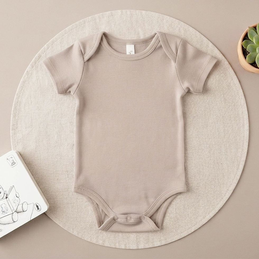 Body para Bebé Unisex 100% Algodón Color Café | Pañalero Manga Corta