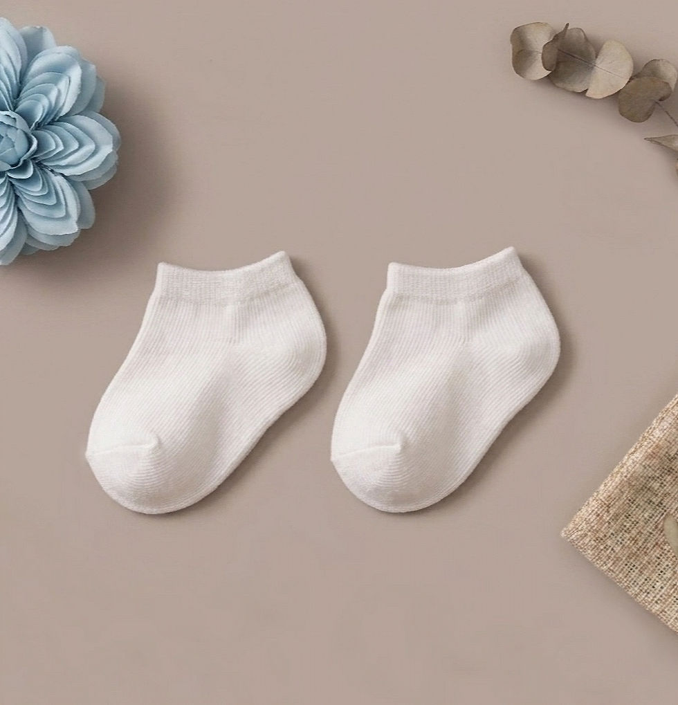Calcetines Blancos para Bebé de Algodón 0-6 Meses