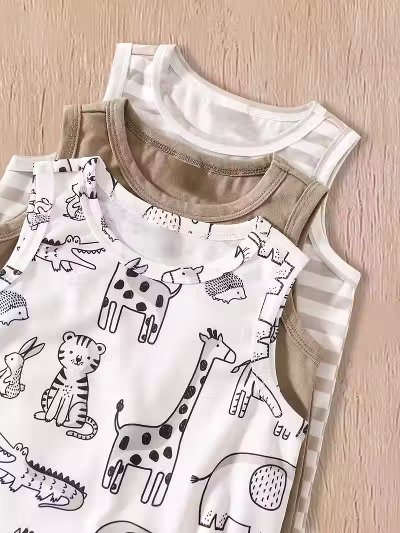 Miniatura: Mameluco para Bebé Niño 100% Algodón Sin Mangas – Suave, Cómodo y Fresco para Di