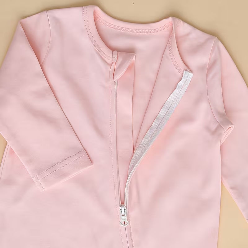 Miniatura: Pijama para Bebé 100% Algodón Rosa con Cierre | Mameluco con Piecitos