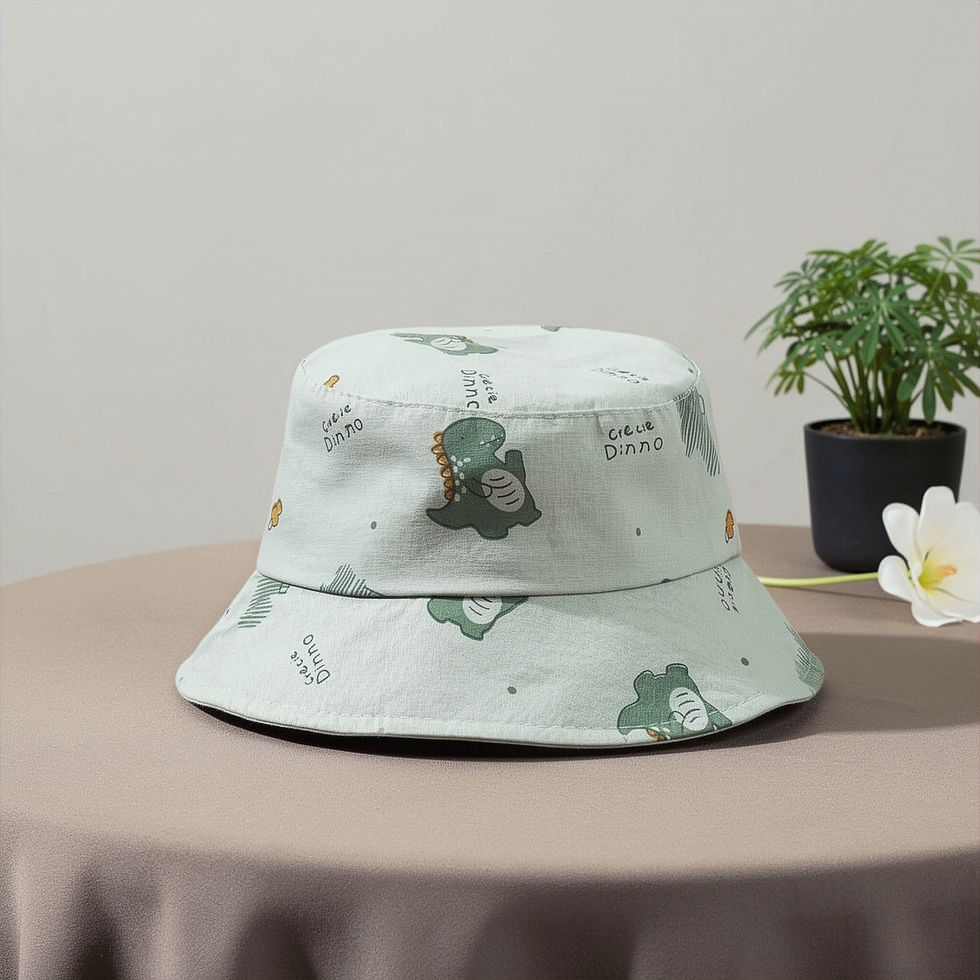 Miniatura: Sombrero Bucket para Bebé con Dinosaurios – Ligero, Fresco y Ajustable