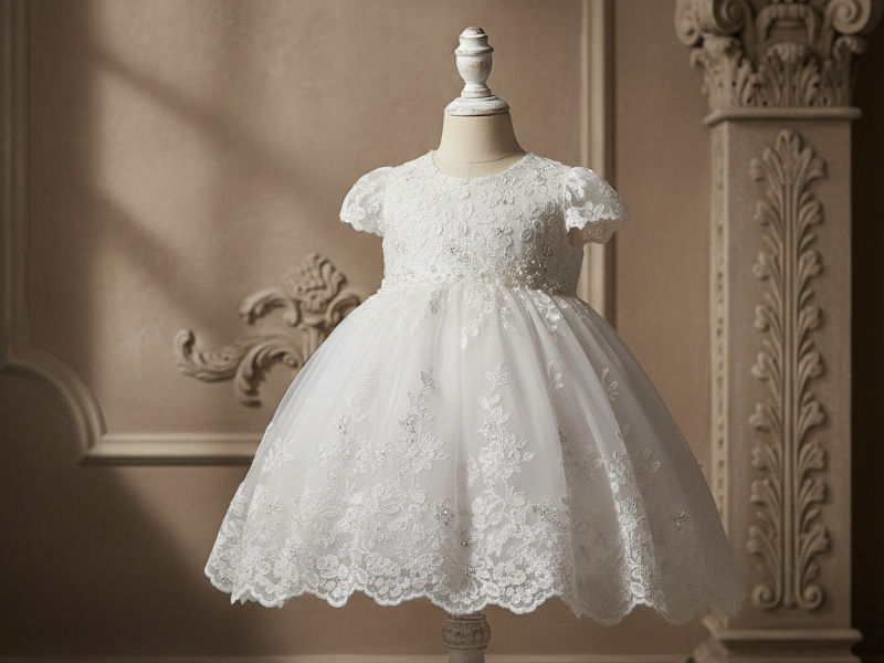 vestido de bautizo blanco para nina