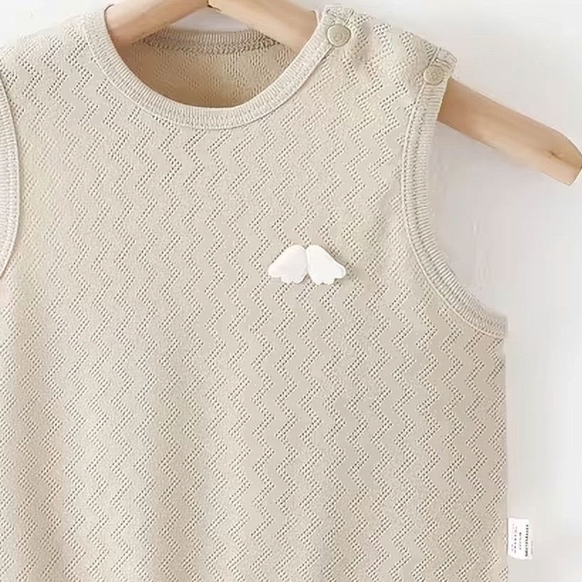Miniatura: Body para Bebé 100% Algodón con Alitas 3D – Taupe