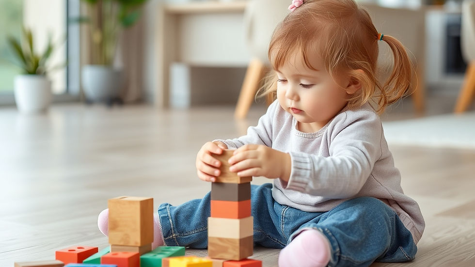 bebe jugando con bloques