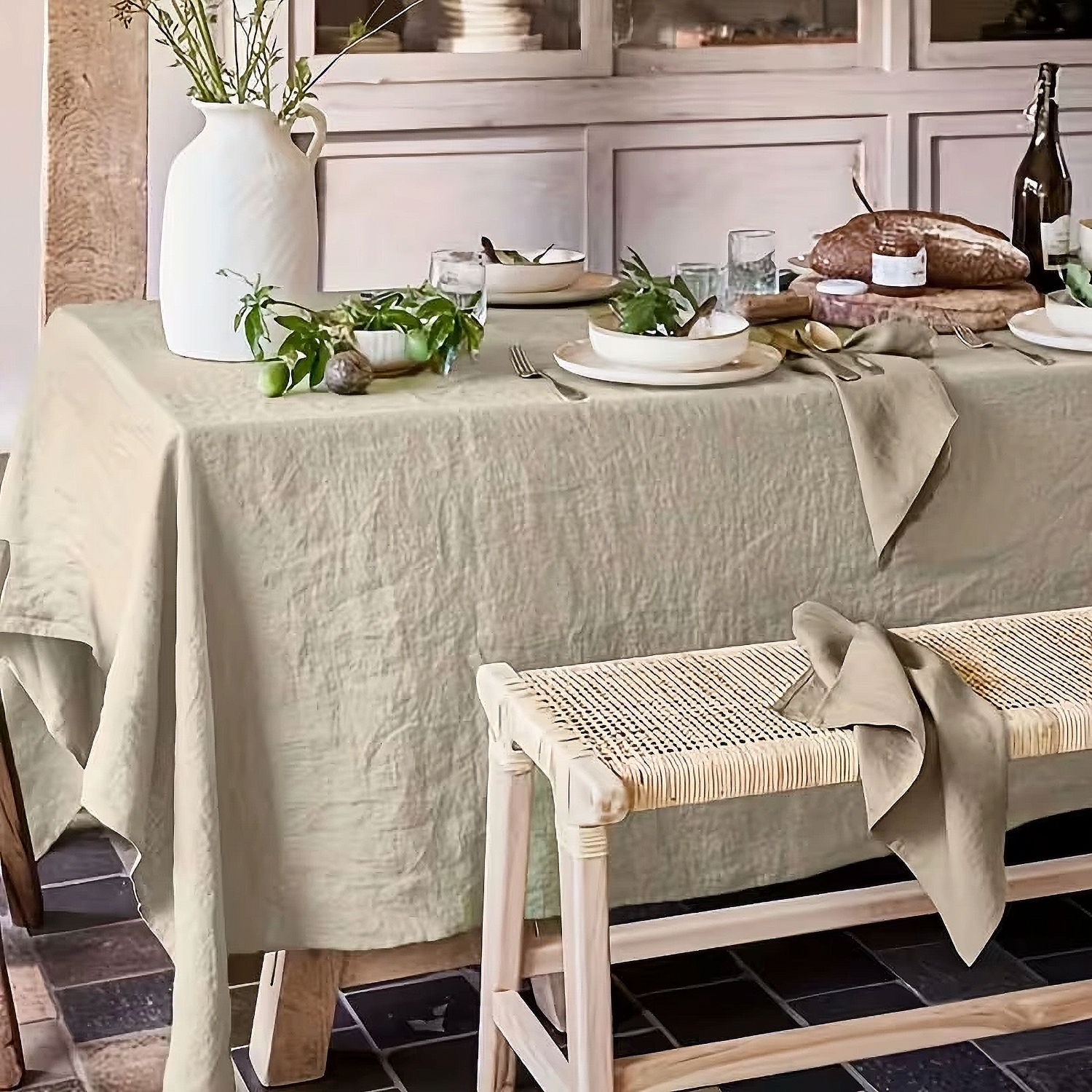 Mantel para Mesa - Estilo Lino Moderno