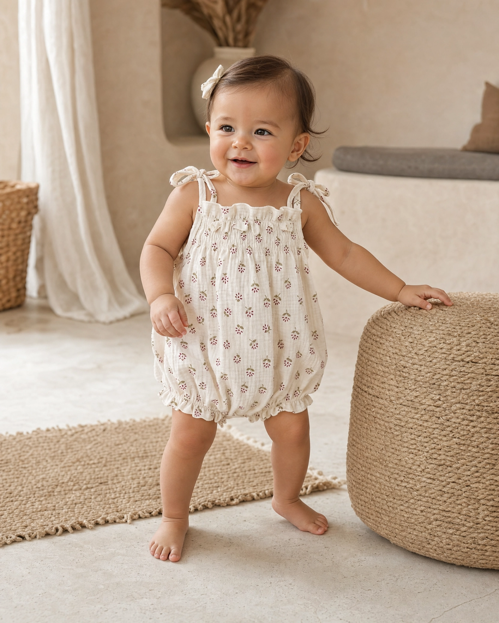 Mameluco para Bebé Niña Floral 100% Algodón Gasa