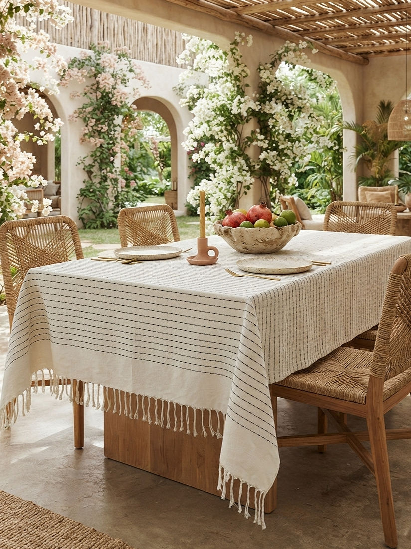 Mantel Mexicano Blanco de Algodón Tejido a Mano – Artesanía de Oaxaca